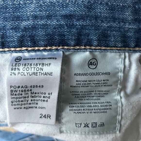 AG Adriano Goldschmied Ex-Boyfriend Slim Jeans Light Wash Denim Size 24R Women’s - Picture 5 of 8